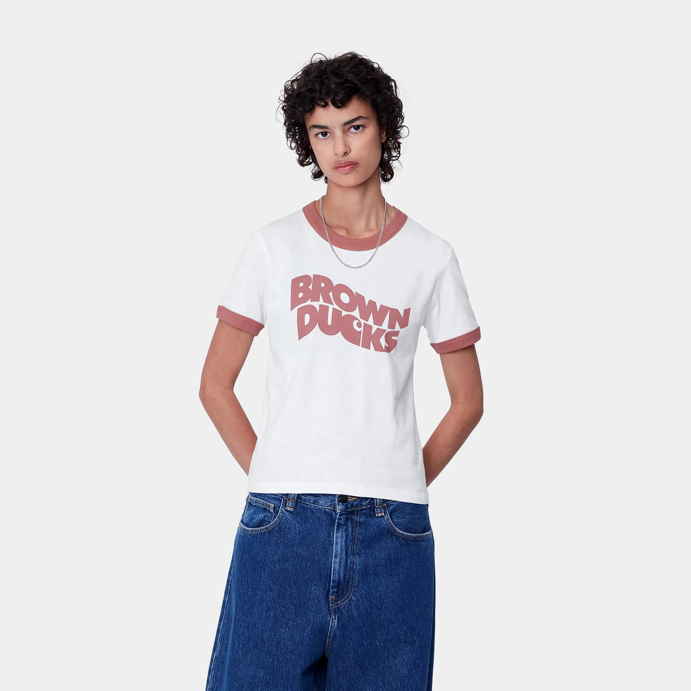 Women Carhartt WIP W' S/S Brown Ducks Ringer T-S